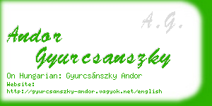 andor gyurcsanszky business card